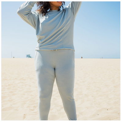 CURVY All-Over Ribbed Essential Sweatpants