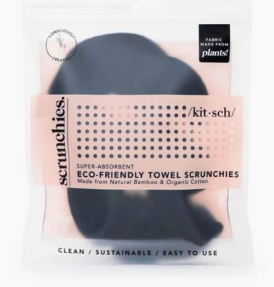 Eco-Friendly Towel Scrunchies - Black